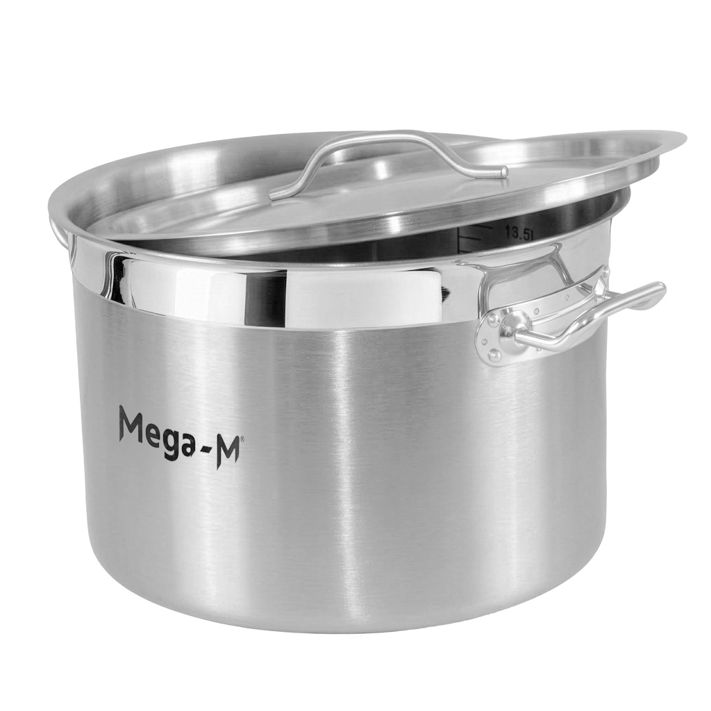 Garnek gastronomiczny średni z pokrywką Mega-M PRO 17l śr. 32 cm x h 22 cm N - obrazek 3