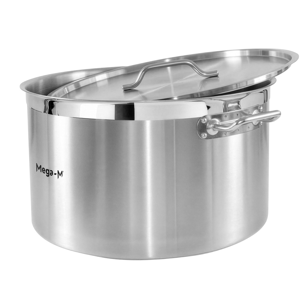 Garnek gastronomiczny średni z pokrywką Mega-M PRO 58l śr. 50 cm x h 30 cm N - obrazek 2