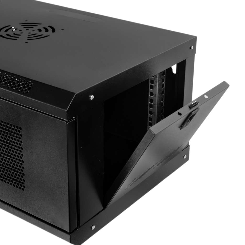 Szafa Rack NETBERG 19" 6U 300x600x400 wisząca drzwi perforowane czarny N - obrazek 5