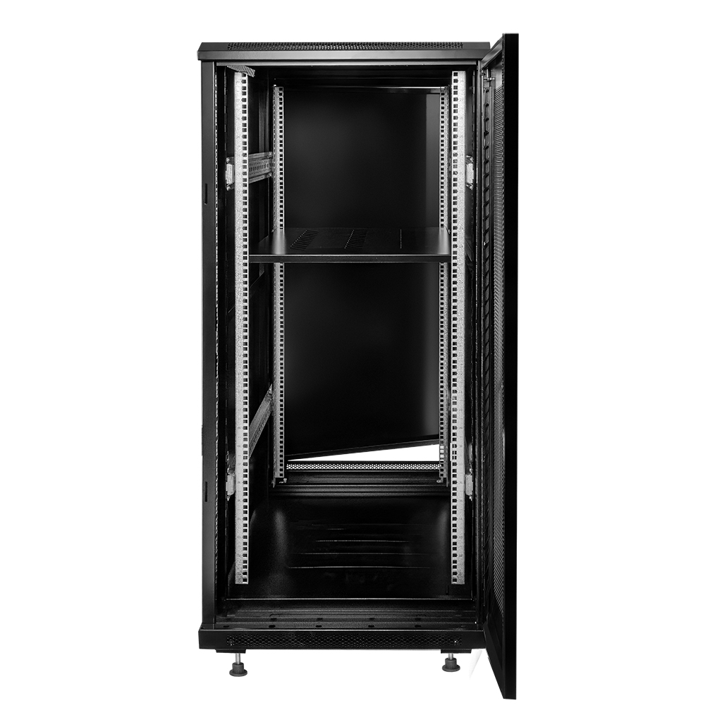 Szafa Rack NETBERG 19" 28U 600x800 stojąca drzwi perforowane czarny N - obrazek 3