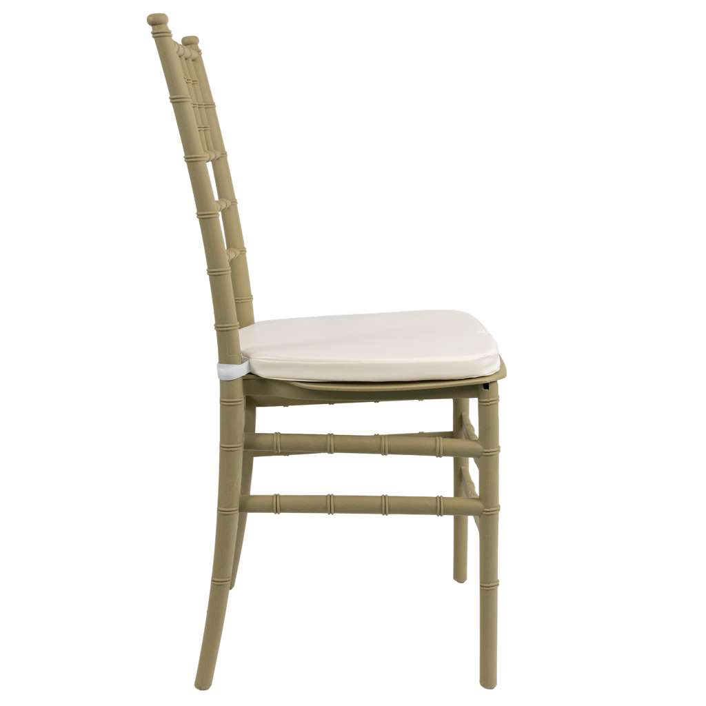 Krzesło bankietowe weselne FURVERO CHIAVARI PP poduszka ekoskóra kolor szampański-pistacjowy ZESTAW 12 szt N - obrazek 5