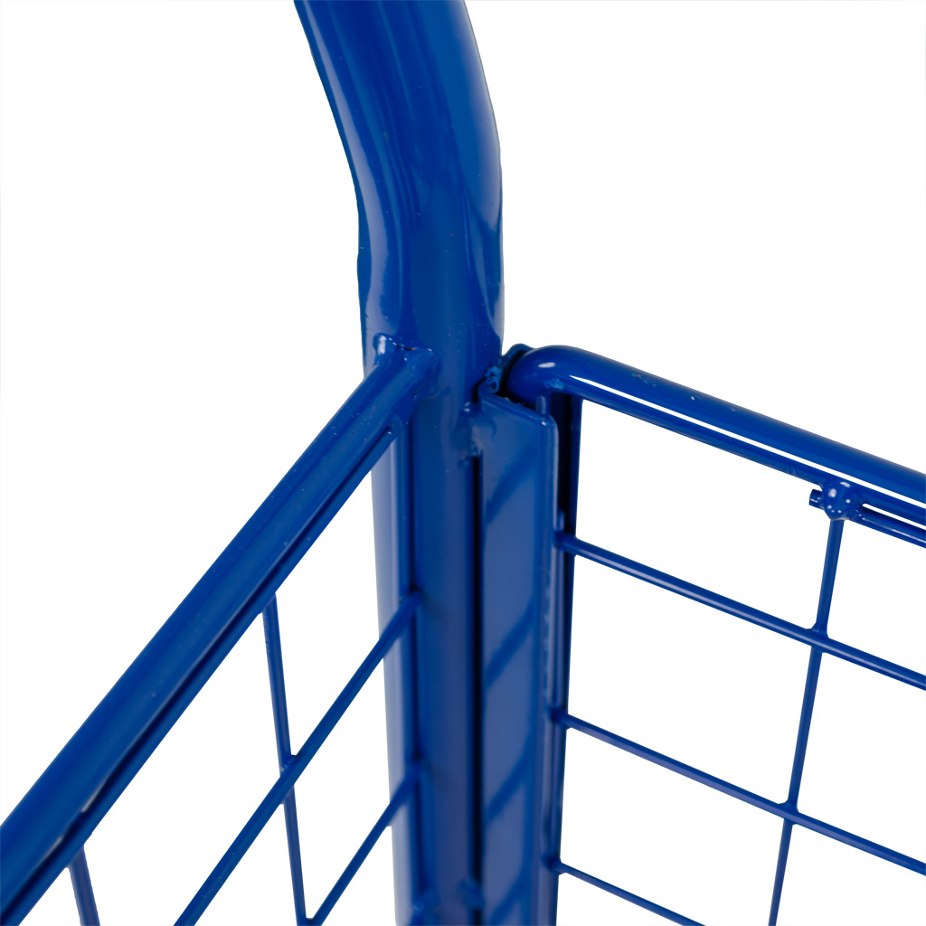 Wózek platformowy FORKBERG 500kg cztery burty siatkowane 110cm x 70cm x H-99cm niebieski N - obrazek 5