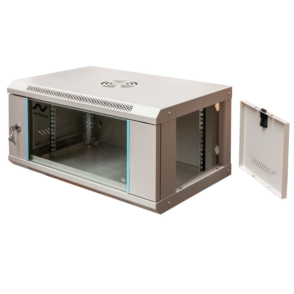 Szafa Rack NETBERG 19" 6U 300x600x400 wisząca szary N - obrazek 2