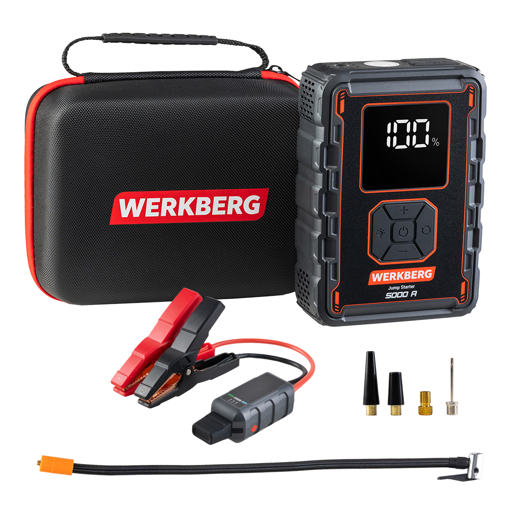 Powerbank rozruchowy WERKBERG AL008 2500A/5000A 32000mAh kompresor N