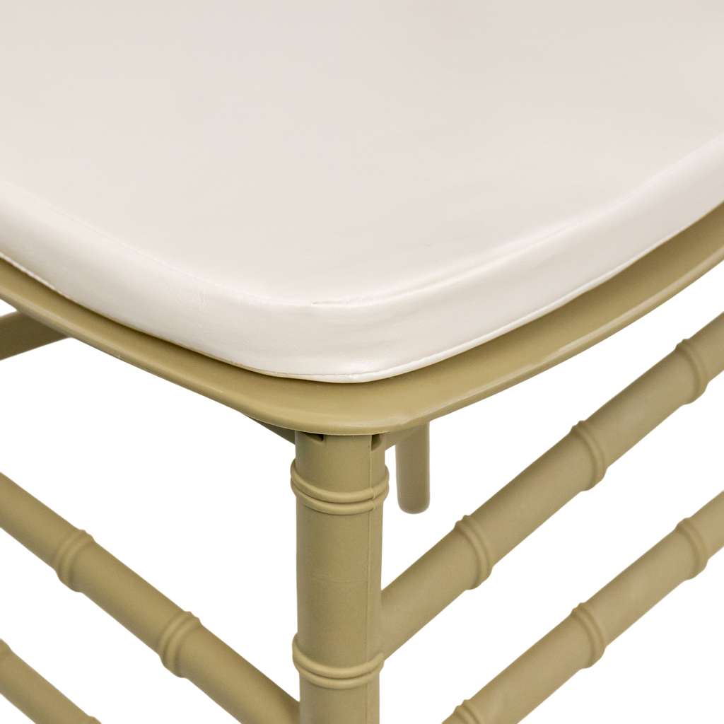 Krzesło bankietowe weselne FURVERO CHIAVARI PP poduszka ekoskóra kolor szampański-pistacjowy ZESTAW 12 szt N - obrazek 14