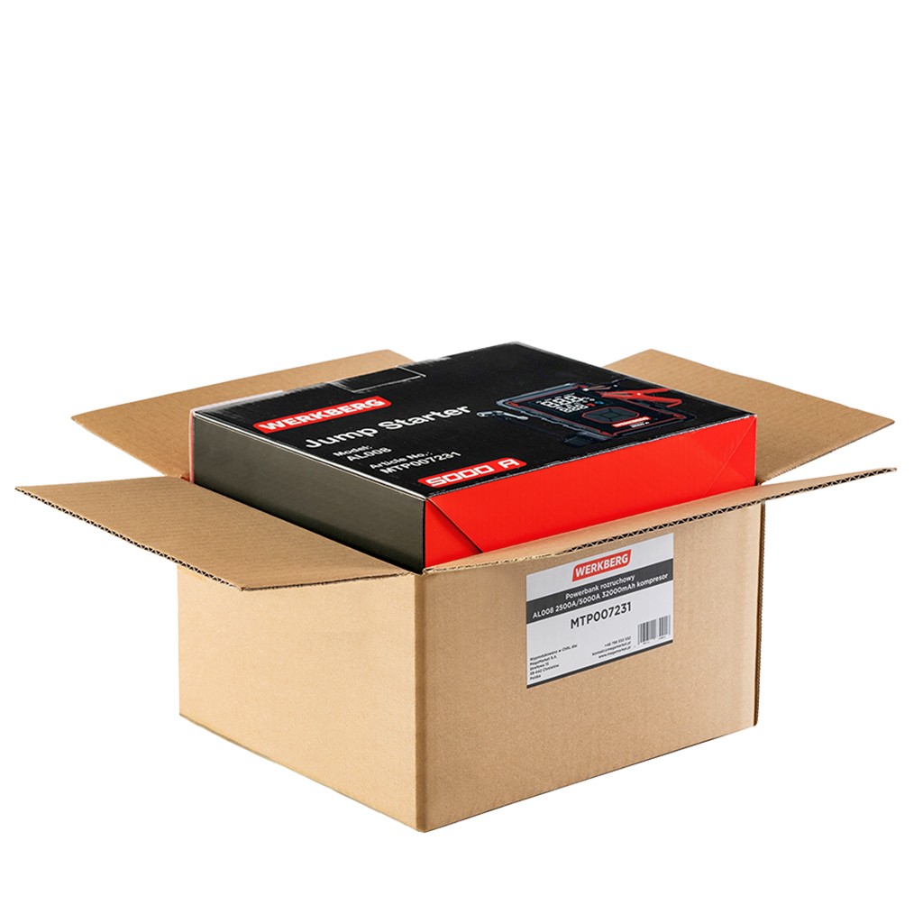 Powerbank rozruchowy WERKBERG AL008 2500A/5000A 32000mAh kompresor N - obrazek 11