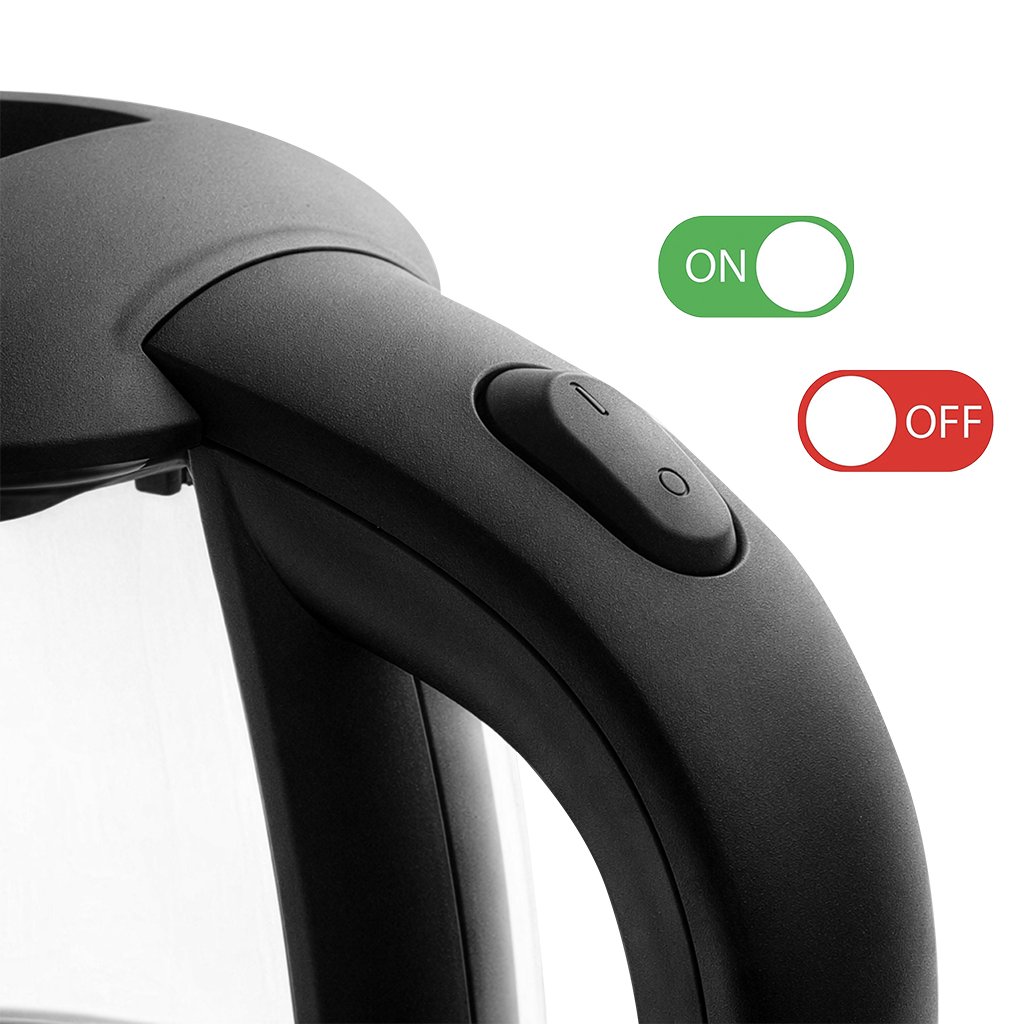 Czajnik elektryczny szklany BERGMANN ZH002 1,8L 2200W podstawa inox N - obrazek 11