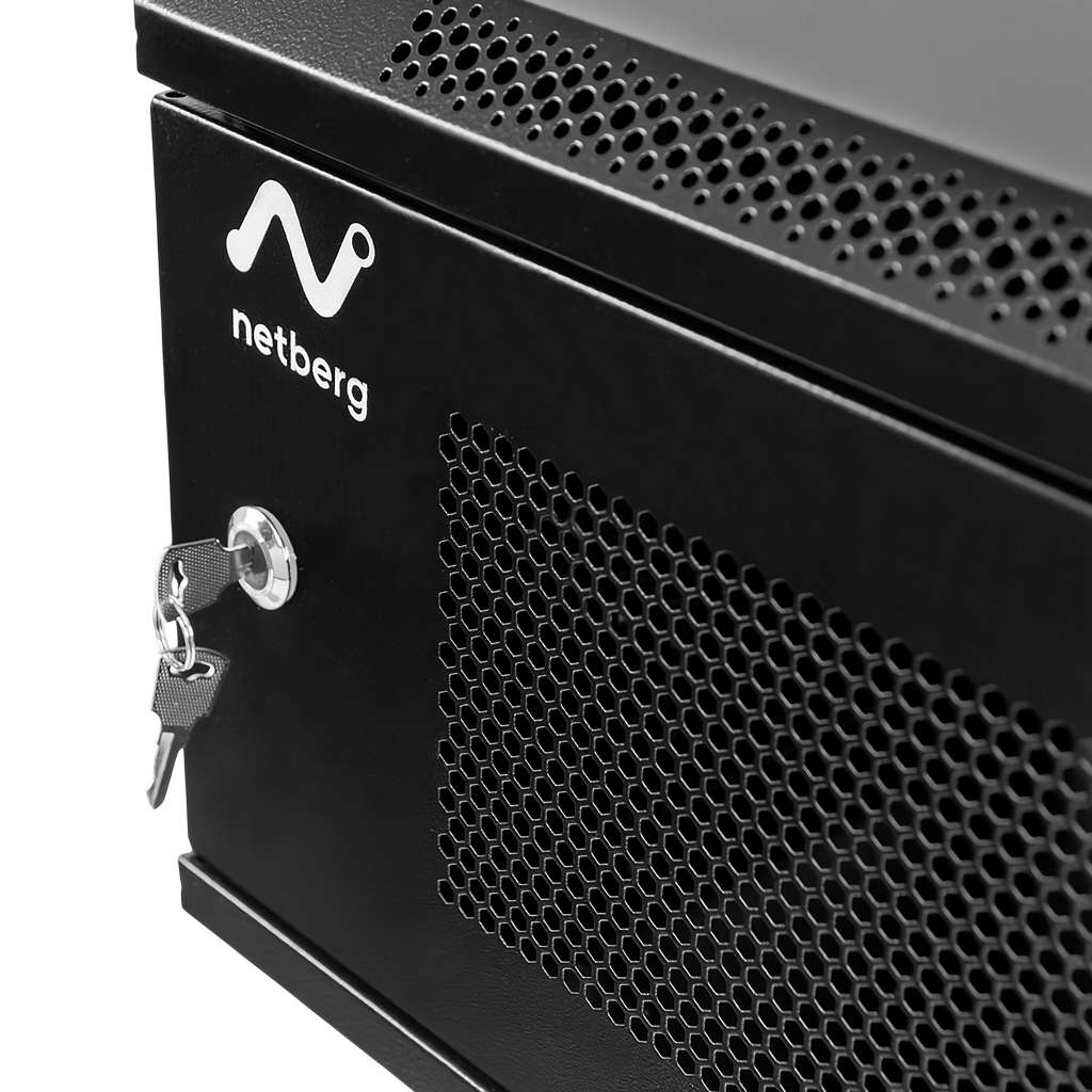 Szafa Rack NETBERG 19" 6U 300x600x400 wisząca drzwi perforowane czarny N - obrazek 15