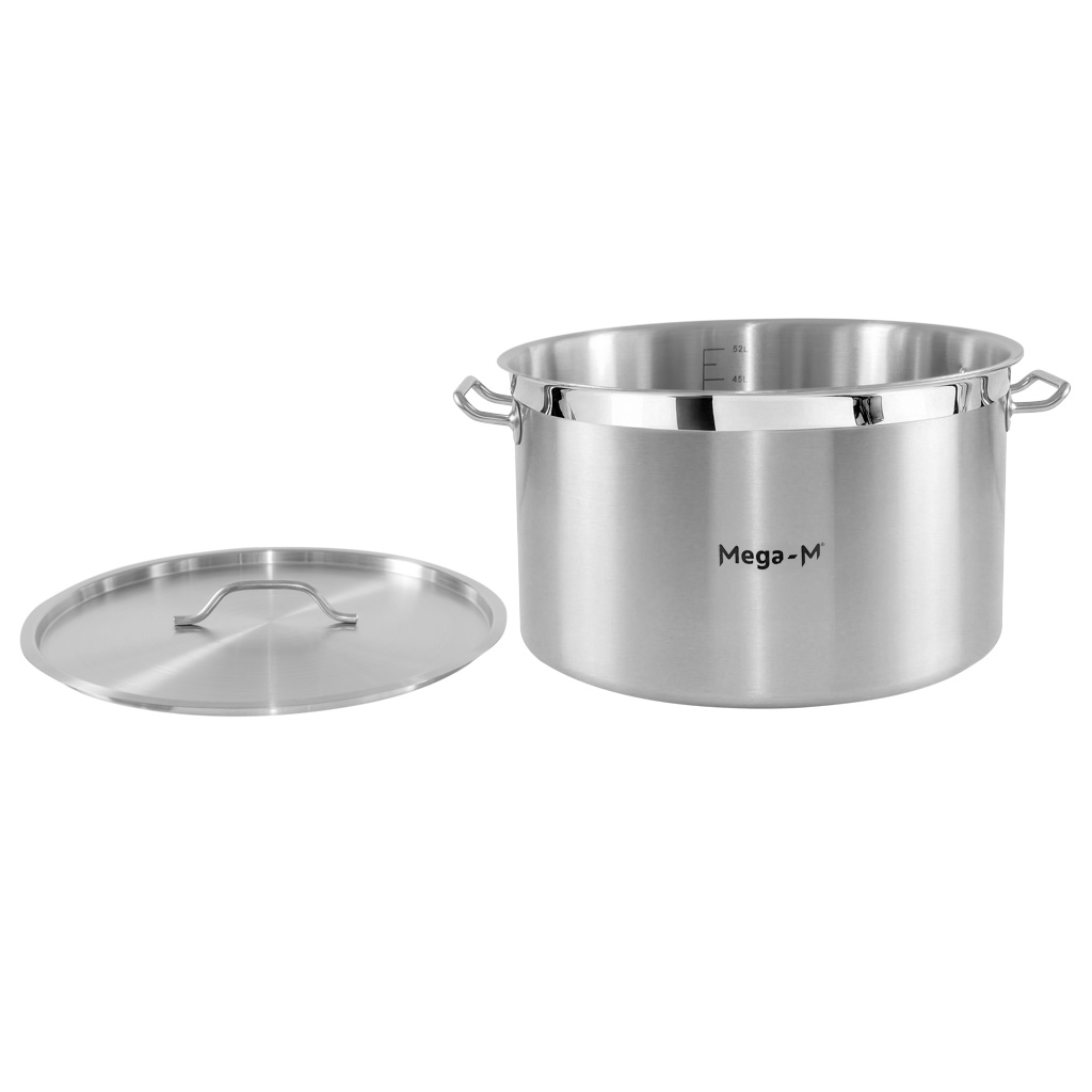 Garnek gastronomiczny średni z pokrywką Mega-M PRO 58l śr. 50 cm x h 30 cm N - obrazek 3