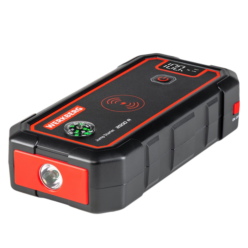 Powerbank rozruchowy WERKBERG AL005 1500A/2500A 23800mAh ładowarka bezprzewodowa N - obrazek 3