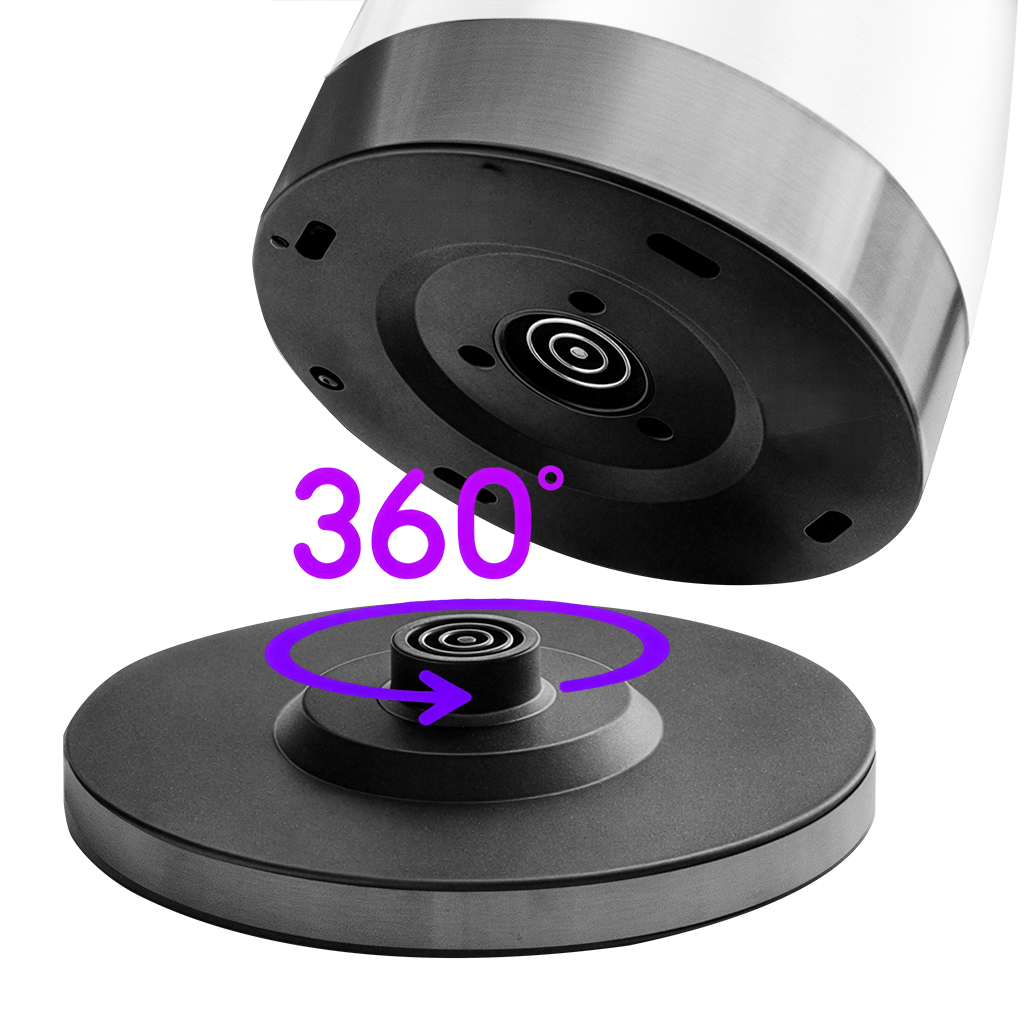 Czajnik elektryczny szklany BERGMANN ZH004 1,8L 2200W podstawa inox kształt cylindryczny N - obrazek 12