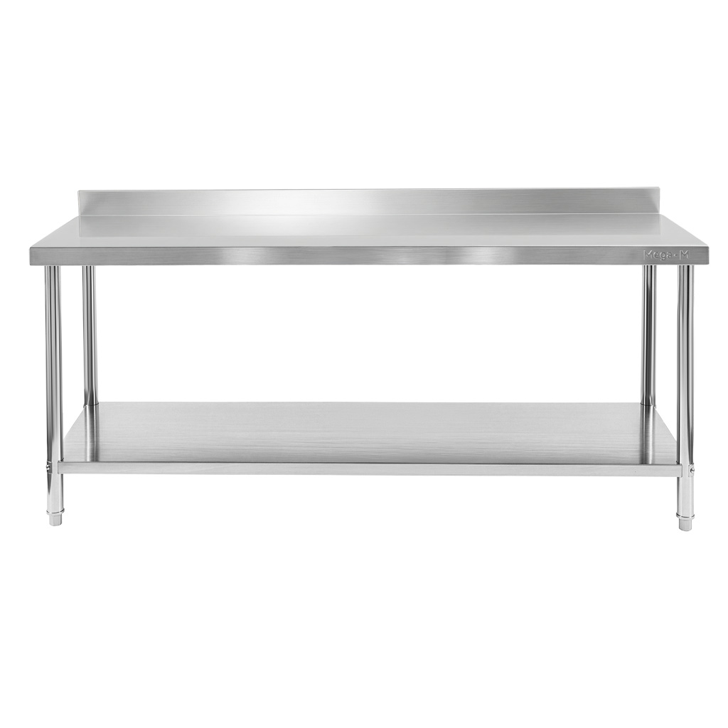 Stół ze stali nierdzewnej przyścienny z półką Mega-M X STANDARD S-200 cm G-60 cm H-85 cm N - obrazek 2