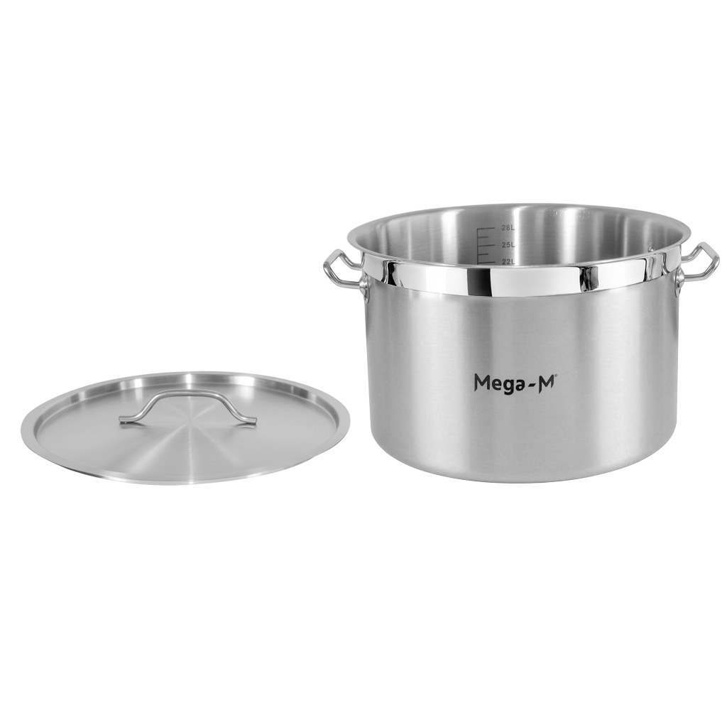 Garnek gastronomiczny średni z pokrywką Mega-M PRO 32l śr. 40 cm x h 26 cm N - obrazek 3