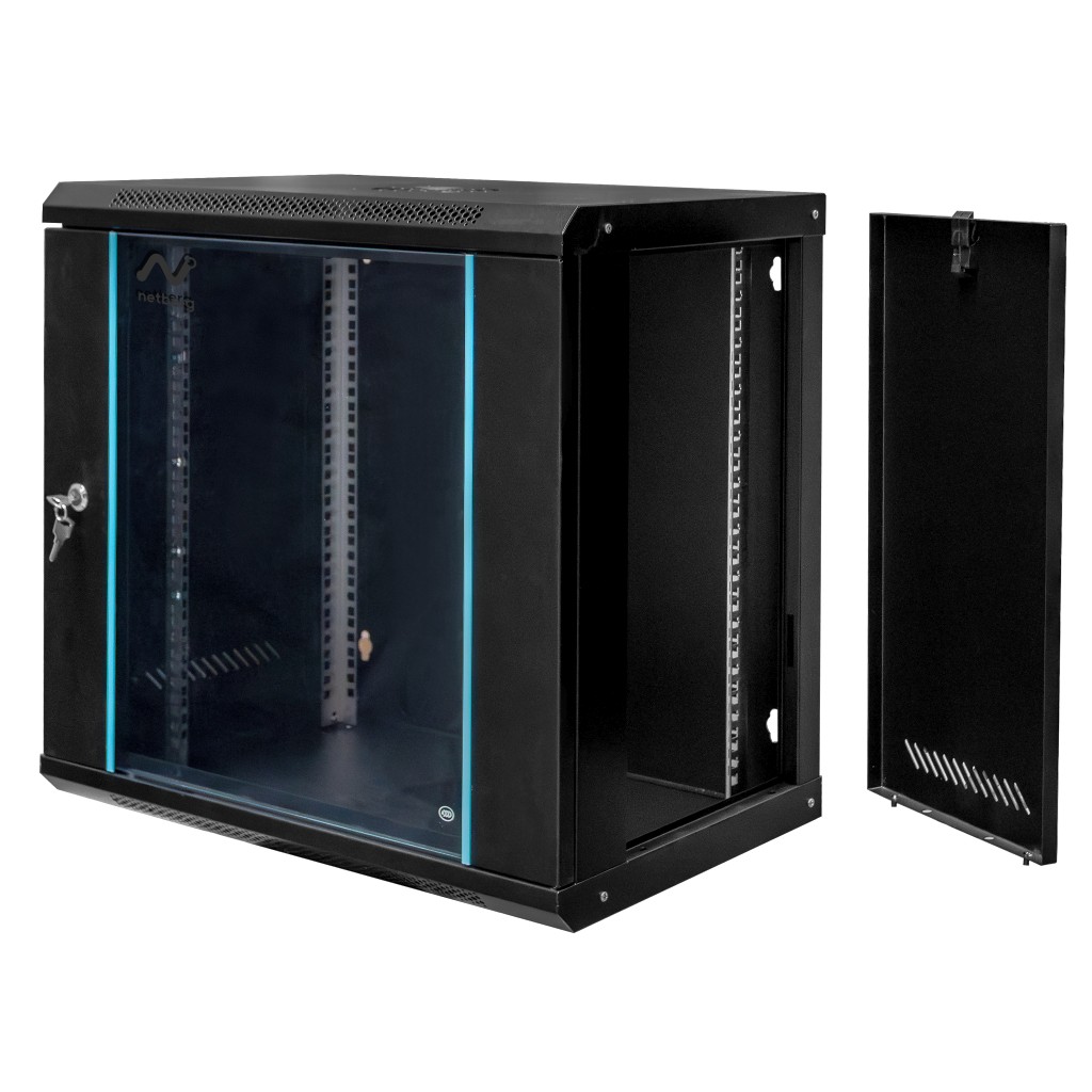 Szafa Rack NETBERG 19" 12U 600x600x400 wisząca czarny N - obrazek 2