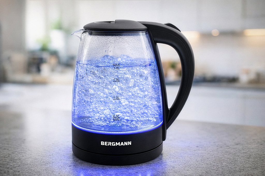 Czajnik elektryczny szklany BERGMANN ZH001 1,8L 2200W podstawa czarna N - obrazek 8