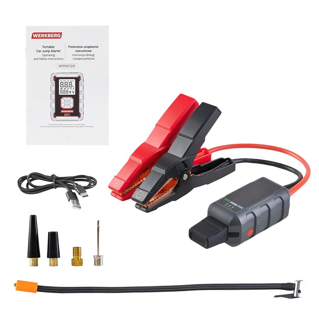 Powerbank rozruchowy WERKBERG AL008 2500A/5000A 32000mAh kompresor N - obrazek 12