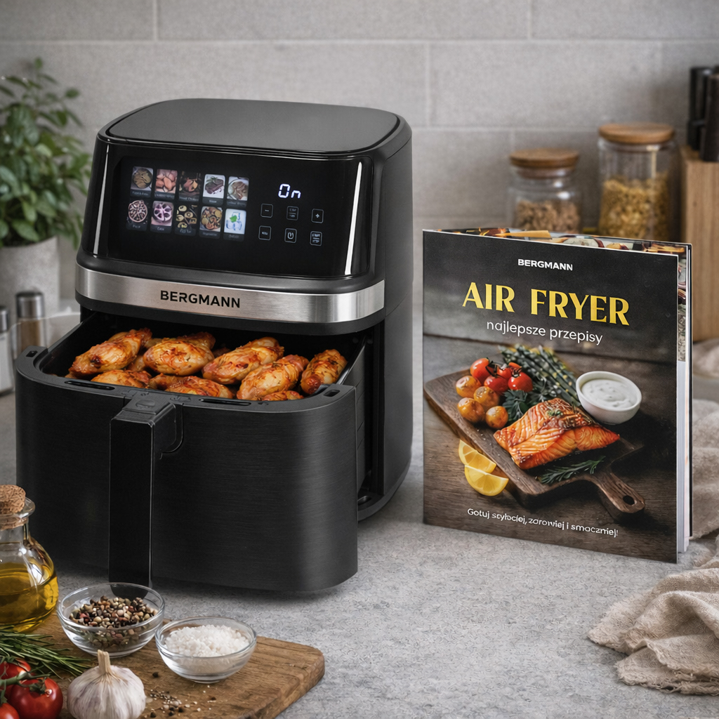 Frytkownica beztłuszczowa BERGMANN YI 1 komora 8l 1700W książka N - obrazek 3