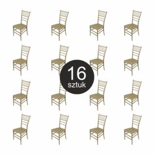 Krzesło bankietowe weselne FURVERO CHIAVARI PP poduszka ekoskóra kolor szampański-pistacjowy ZESTAW 16 szt N