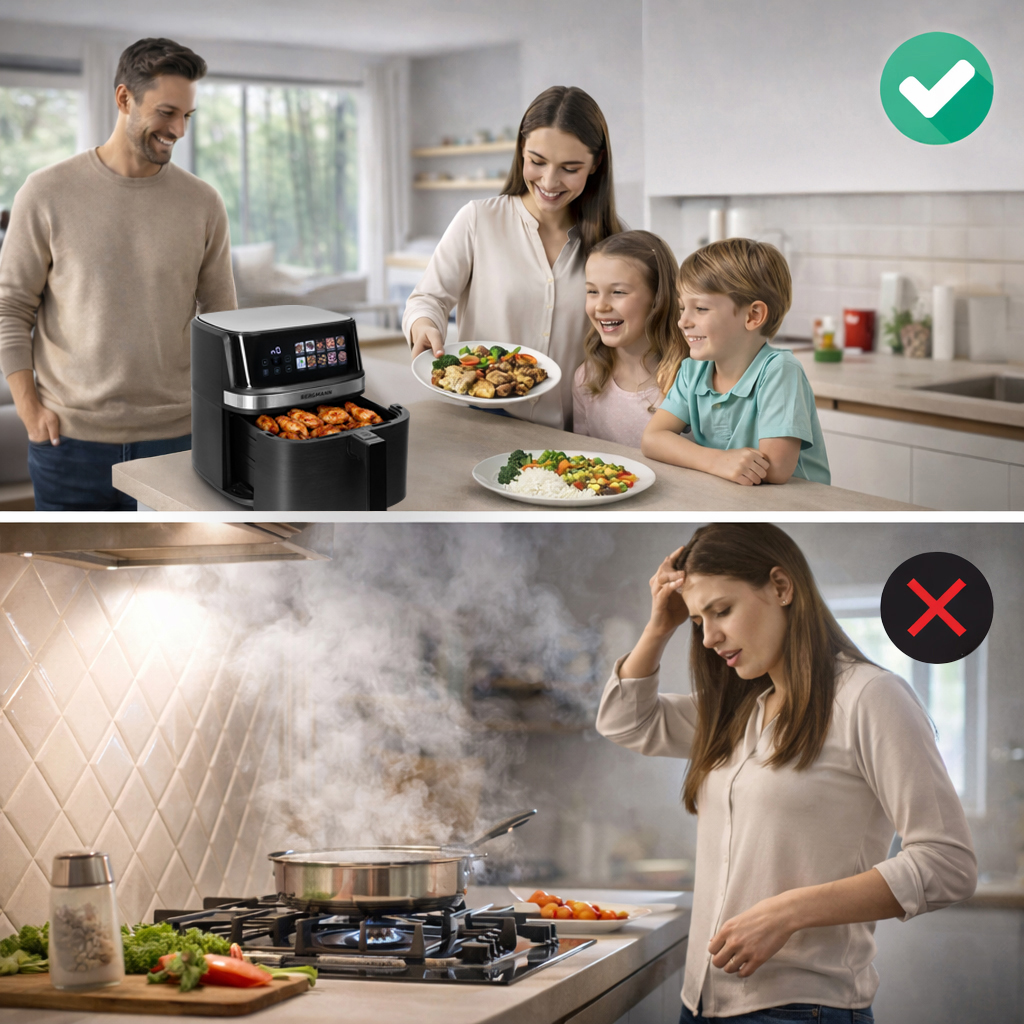 Frytkownica beztłuszczowa BERGMANN YI 1 komora 8l 1700W książka N - obrazek 7