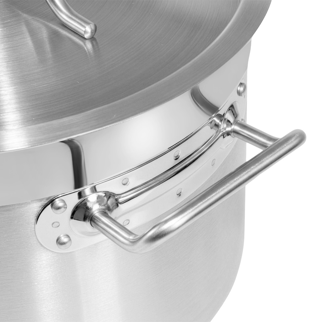 Garnek gastronomiczny średni z pokrywką Mega-M PRO 9l śr. 25 cm x h 18 cm N - obrazek 4