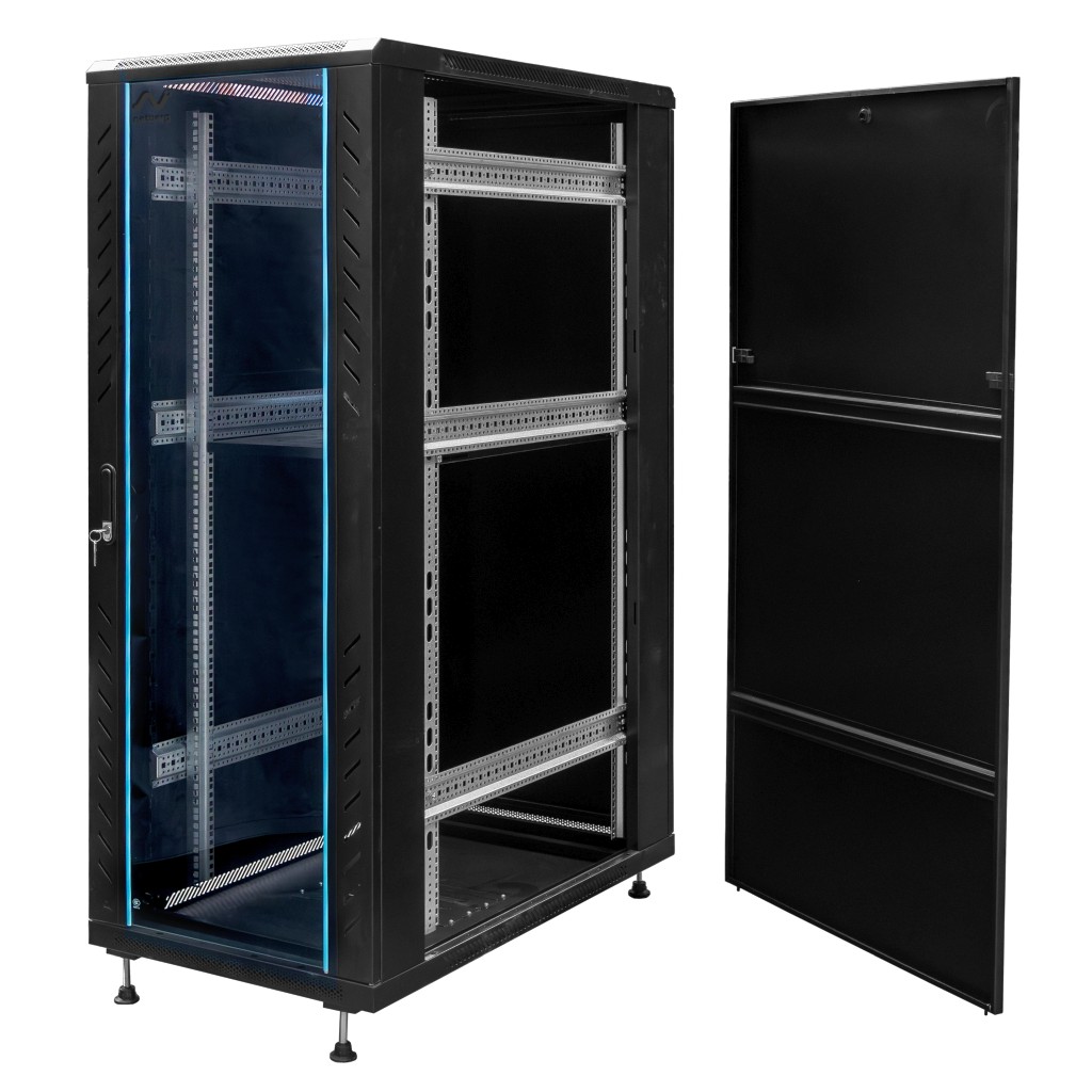 Szafa Rack NETBERG 19" 32U 600x1000 stojąca czarny N - obrazek 2