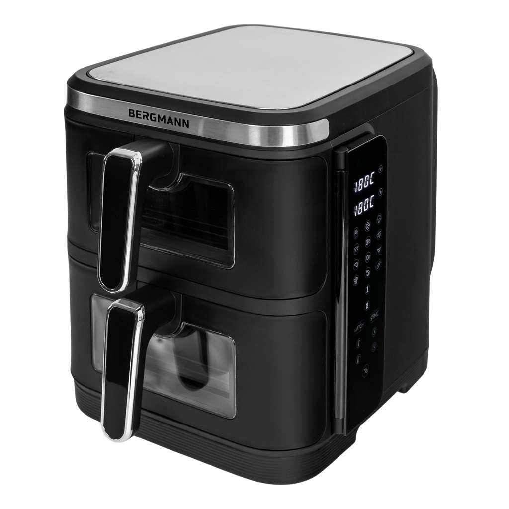 Frytkownica beztłuszczowa BERGMANN YI 2 komory pionowo 5,5l+5,5l 2800W książka N - obrazek 10