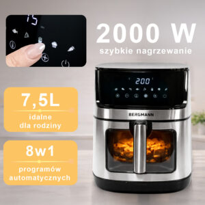 Frytkownica beztłuszczowa BERGMANN YO 1 komora 7,5l 2000W N