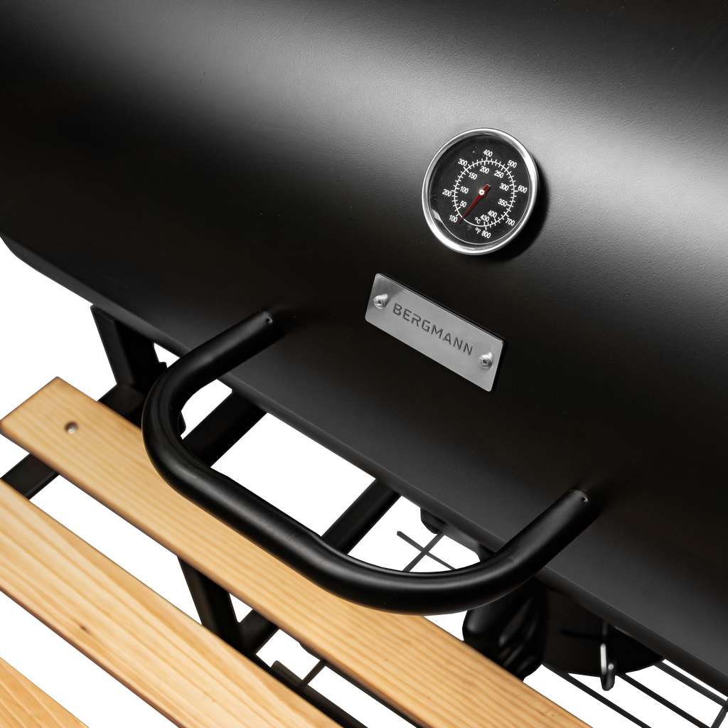 Grill ogrodowy węglowy BERGMANN beczkowy 70x35 N - obrazek 5