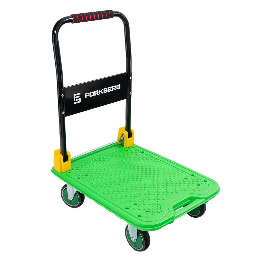 Wózek platformowy FORKBERG 300kg 70cm x 48cm H-85cm S zielony N - obrazek 3