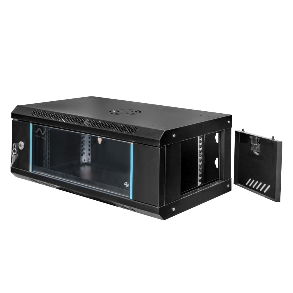 Szafa Rack NETBERG 19" 4U 240x600x350 wisząca czarny N - obrazek 2