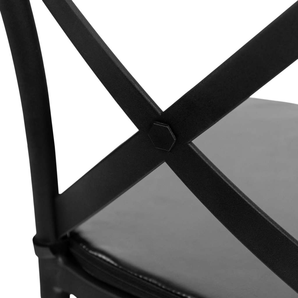 Krzesło bankietowe industrialne FURVERO BOHO PP poduszka ekoskóra kolor czarny ZESTAW 8 szt N - obrazek 13