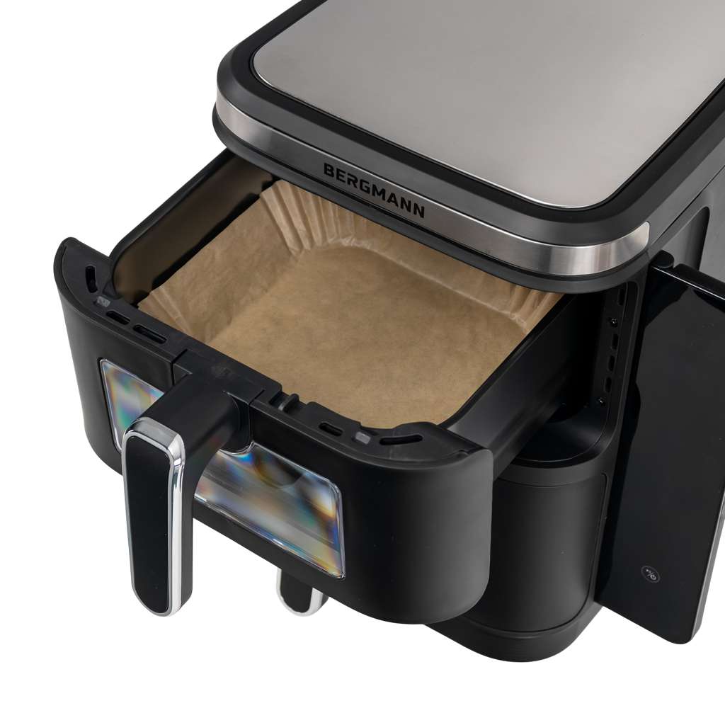 Frytkownica beztłuszczowa BERGMANN YI 2 komory pionowo 5,5l+5,5l 2800W książka N - obrazek 16