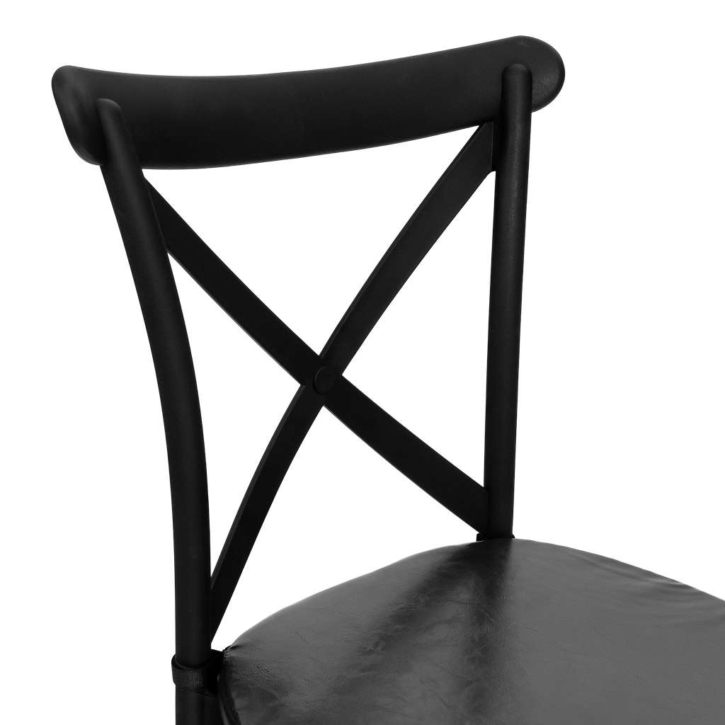 Krzesło bankietowe industrialne FURVERO BOHO PP poduszka ekoskóra kolor czarny ZESTAW 8 szt N - obrazek 11