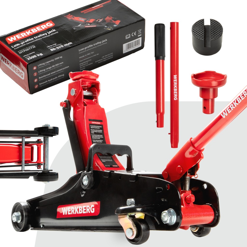 Podnośnik samochodowy niskoprofilowy WERKBERG 2,5T 80-360 mm N - obrazek 3