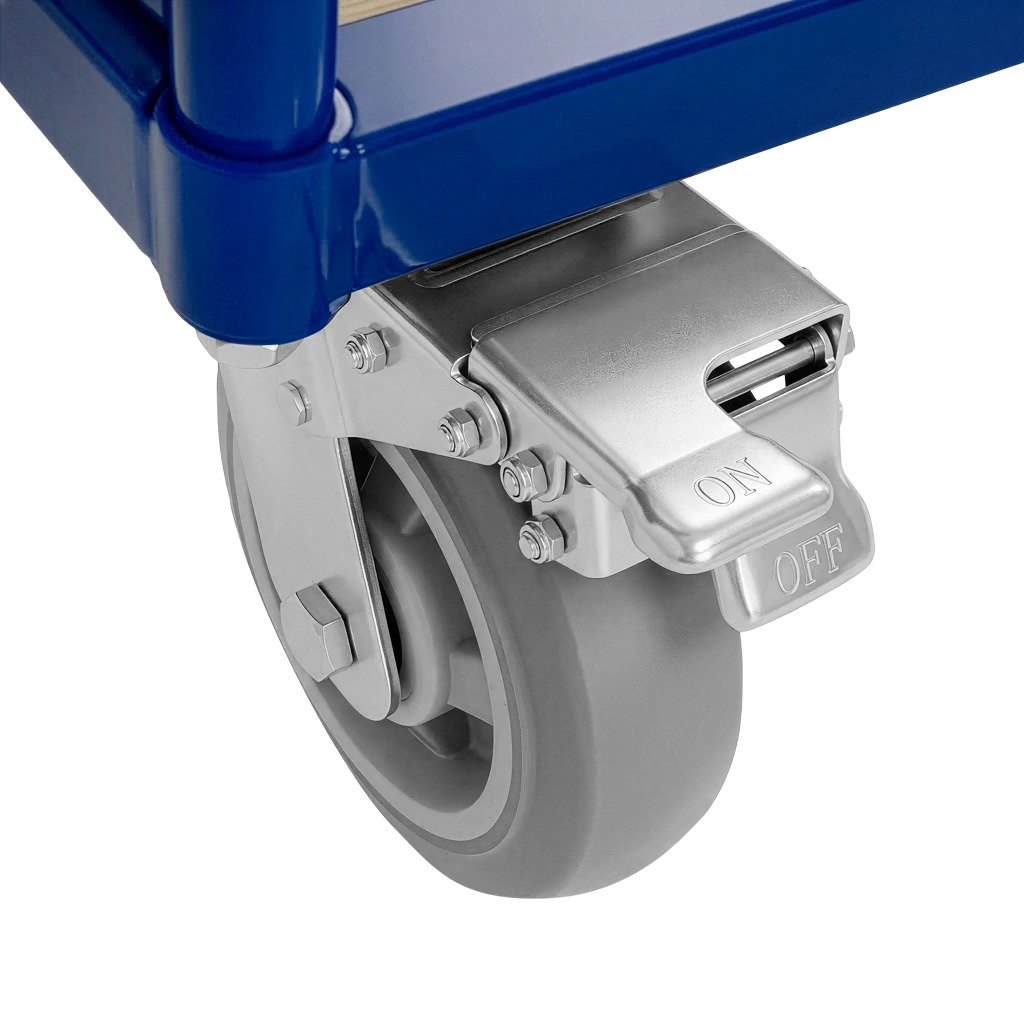 Wózek platformowy FORKBERG 500kg cztery burty siatkowane 110cm x 70cm x H-99cm niebieski N - obrazek 6