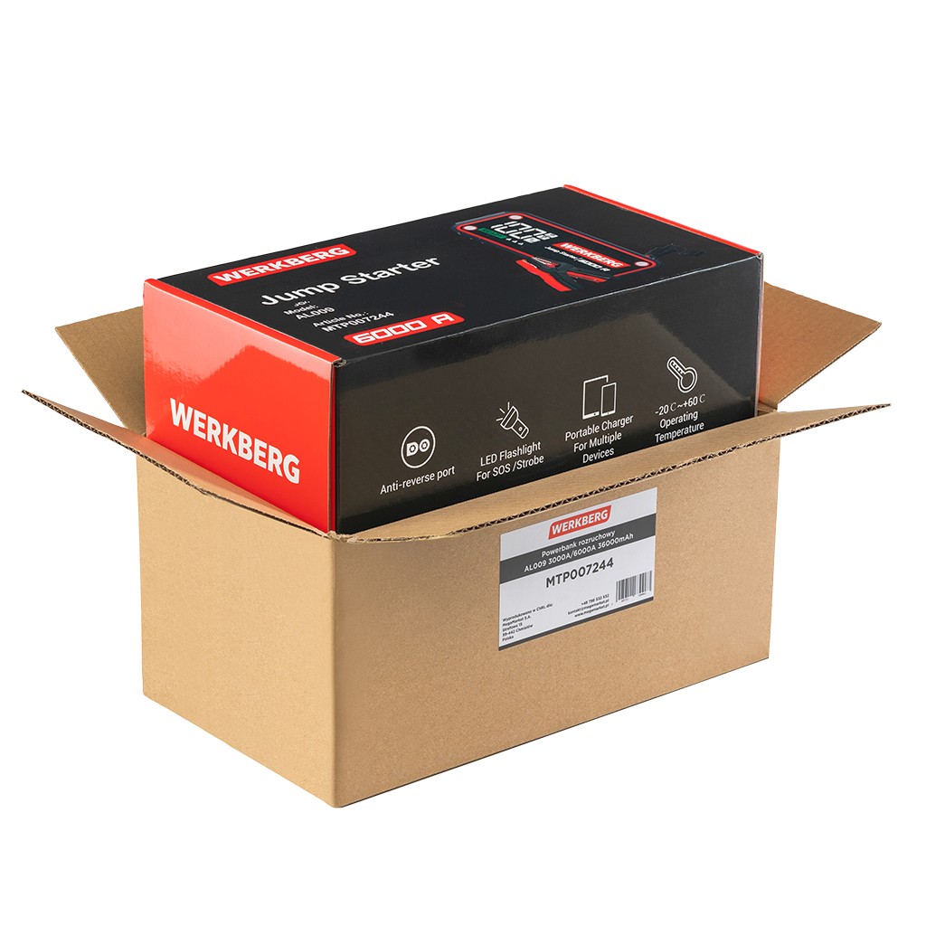 Powerbank rozruchowy WERKBERG AL009 3000A/6000A 36000mAh N - obrazek 12