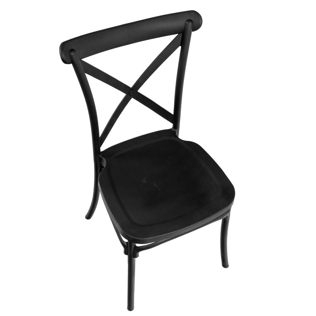Krzesło bankietowe industrialne FURVERO BOHO PP poduszka ekoskóra kolor czarny ZESTAW 8 szt N - obrazek 10