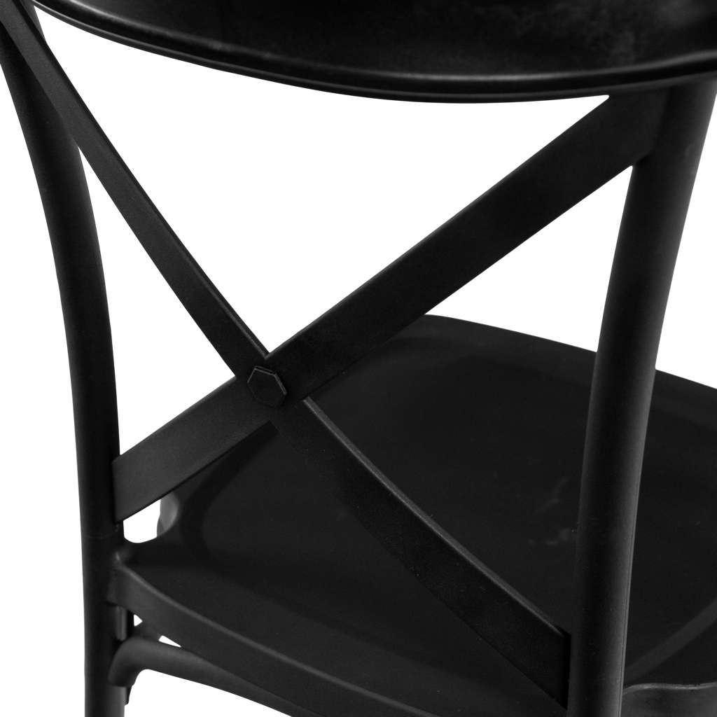 Krzesło bankietowe industrialne FURVERO BOHO PP poduszka ekoskóra kolor czarny ZESTAW 8 szt N - obrazek 12
