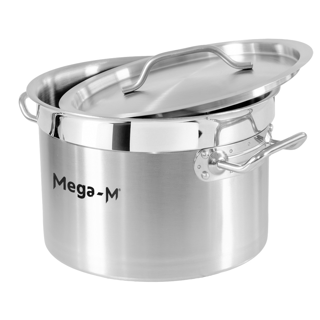 Garnek gastronomiczny średni z pokrywką Mega-M PRO 9l śr. 25 cm x h 18 cm N - obrazek 2