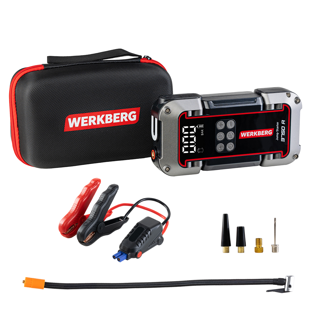 Powerbank rozruchowy WERKBERG AL006 1800A/3750A 26000mAh kompresor N