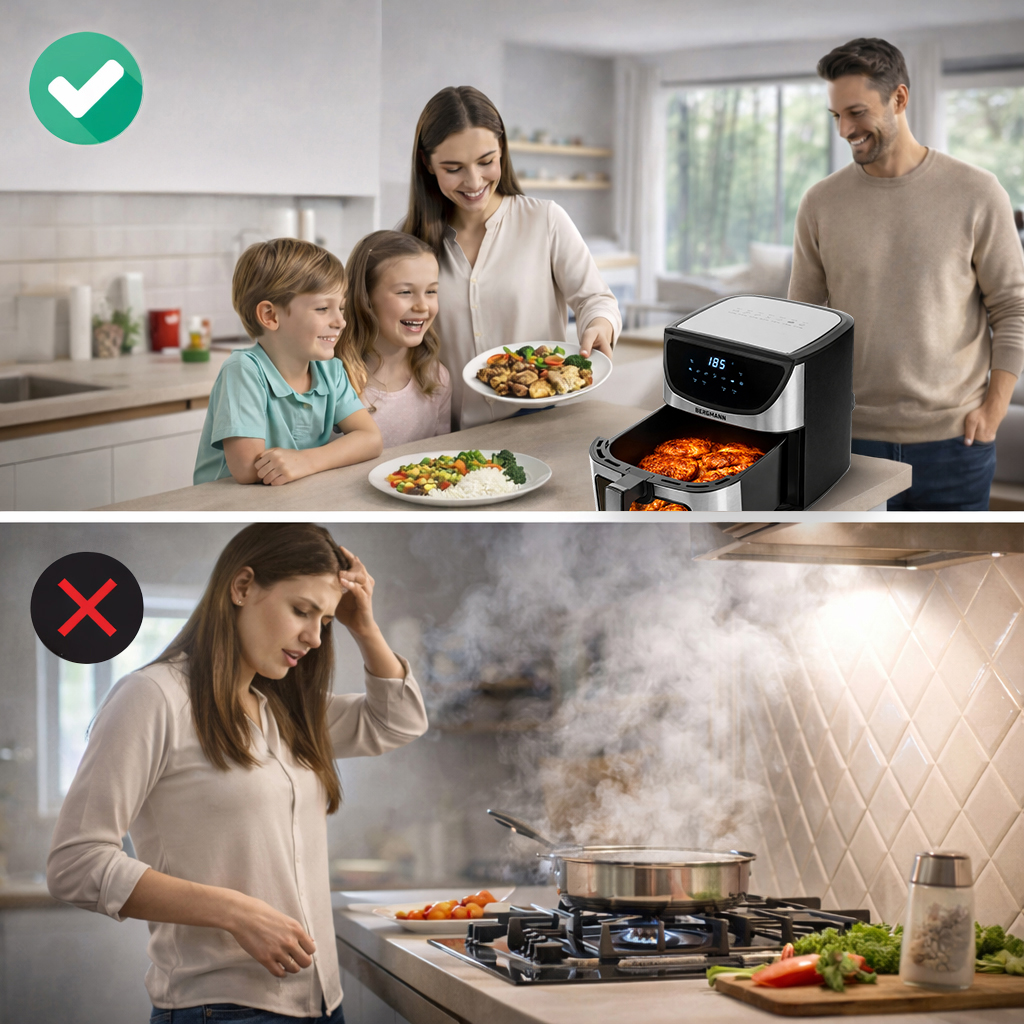 Frytkownica beztłuszczowa BERGMANN YA 1 komora 8l 1800W N - obrazek 6