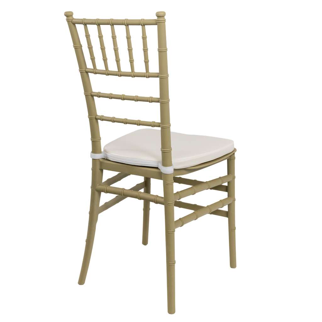 Krzesło bankietowe weselne FURVERO CHIAVARI PP poduszka ekoskóra kolor szampański-pistacjowy ZESTAW 12 szt N - obrazek 6