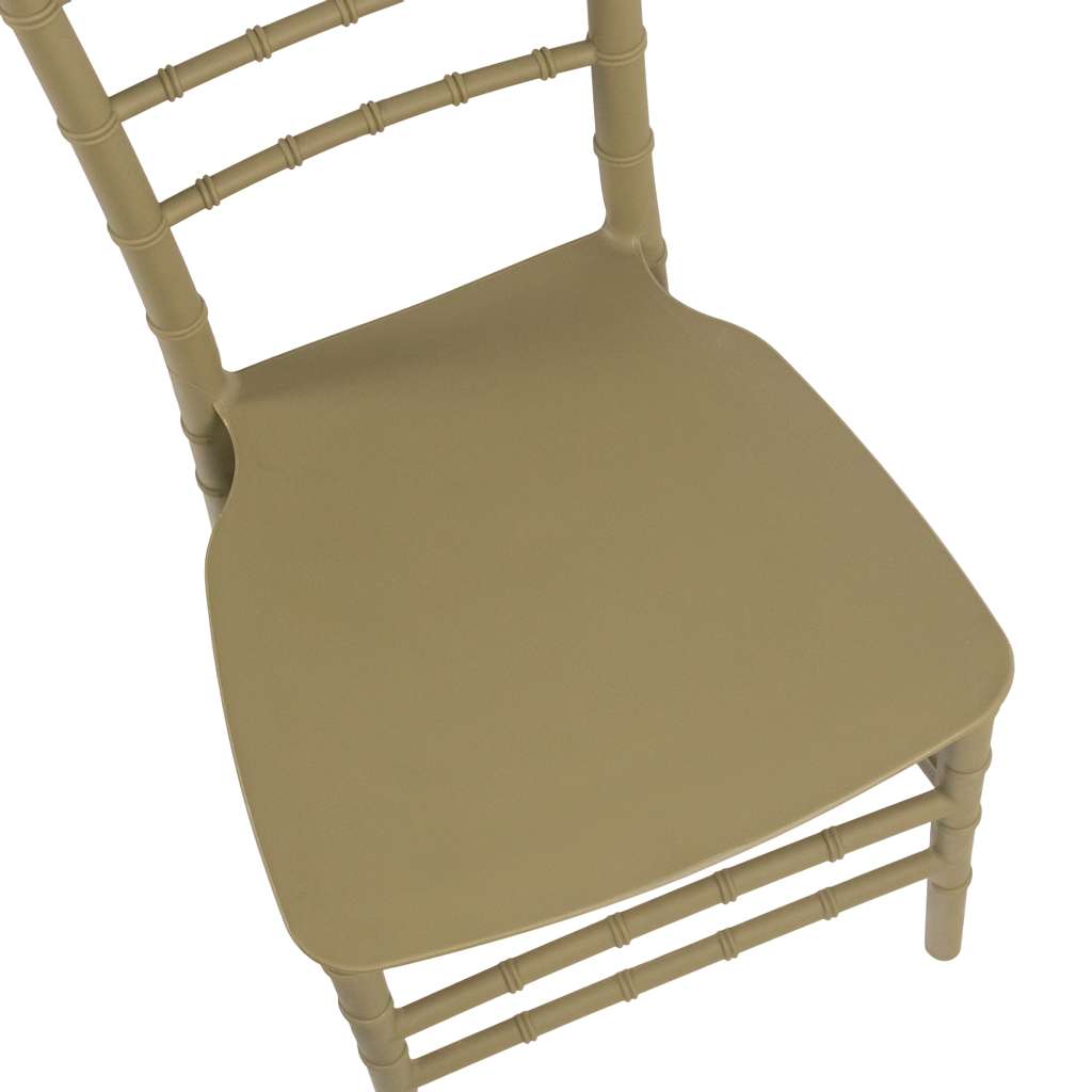 Krzesło bankietowe weselne FURVERO CHIAVARI PP poduszka ekoskóra kolor szampański-pistacjowy ZESTAW 12 szt N - obrazek 10