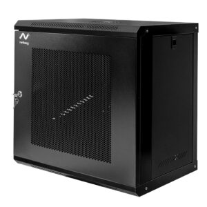 Szafa Rack NETBERG 19" 12U 600x600x400 wisząca drzwi perforowane czarny N