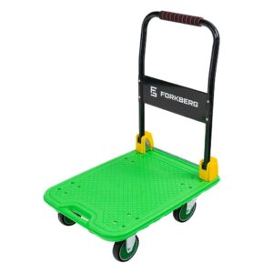 Wózek platformowy FORKBERG 300kg 70cm x 48cm H-85cm S zielony N