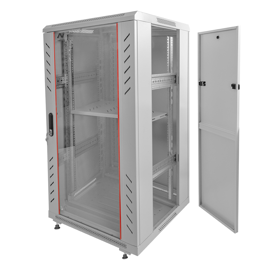 Szafa Rack NETBERG 19" 22U 600x600 stojąca szary N - obrazek 2