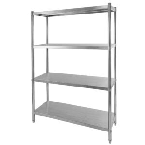 Regał ze stali nierdzewnej skręcany z 4 półkami Mega-M X STANDARD S-120 cm G-40 cm H-180 cm N