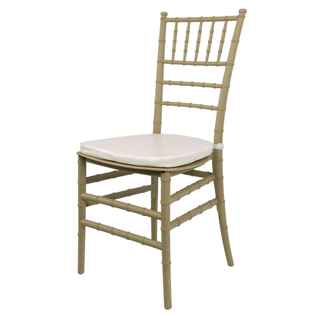 Krzesło bankietowe weselne FURVERO CHIAVARI PP poduszka ekoskóra kolor szampański-pistacjowy ZESTAW 12 szt N - obrazek 2