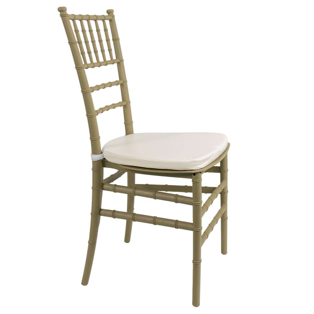 Krzesło bankietowe weselne FURVERO CHIAVARI PP poduszka ekoskóra kolor szampański-pistacjowy ZESTAW 12 szt N - obrazek 4