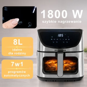 Frytkownica beztłuszczowa BERGMANN YA 1 komora 8l 1800W N